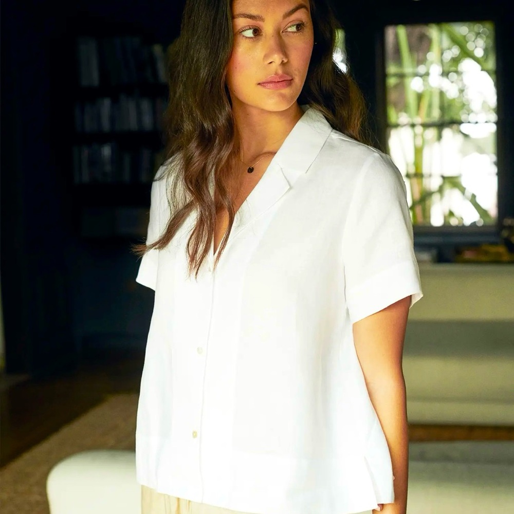 Quince white linen blouse.